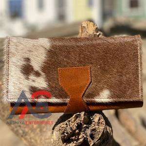 ใหม่กระเป๋าสตางค์หนังแฮนด์เมดแท้แบบใหม่สำหรับผู้หญิงกระเป๋าสตางค์แบบบางกระเป๋าสตางค์หนังสแนปหนังขนสัตว์กระเป๋าสตางค์หนังวัวแท้ - Product Image 1