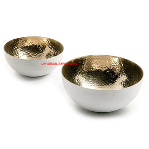 Juego de Tres Tazones de Chocolate de Metal Plateado, Tazón Decorativo para Dulces, Tamaño Personalizado, Nuevo Tazón de Chocolate de Metal de Lujo - Product Image 4