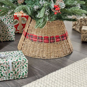 Nouvelle collection naturelle faite à la main écologique jonc de mer collier de sapin de Noël fabriqué en usine en gros avec un prix comparatif - Product Image 1