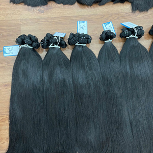 Cabello vietnamita virgen natural liso, extensiones de cabello humano con doble trama, cabello natural virgen de proveedor, color - Product Image 6