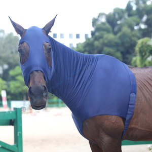 Capucha de caballo elástica con cobertura facial completa y ajuste seguro para protección y cuidado de la capucha de caballo - Product Image 5