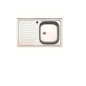 อ่างล้างหน้าสแตนเลส 1 หลุม ด้านหน้า + ฝาปิดกันน้ำหยด ด้านซ้าย 80 ซม. - Product Image 1