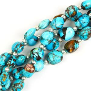 Blue Mohave Turquoise Smooth Nugget Beads Blue Turquoise Loose Gemstones Beads for <b>Jewelry</b> Making Supplies By Indian Wholesaler - Product Image 4