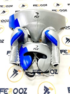 Dernier modèle Fly Green Super Lace MMA Boxing Sparring Set en cuir de vachette véritable personnalisable à séchage rapide avec fermeture au poignet - Product Image 3