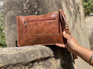 Cartera de cuero auténtico para mujer, Cartera de mano de piel reciclada, con múltiples usos, con estampado Animal, monedero - Product Image 4