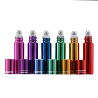 Flacon Roll-on de Luxe en Verre Métallisé 10ml, Flacon de Parfum Chromé Élancé pour la Vente en Gros aux Boutiques de Beauté