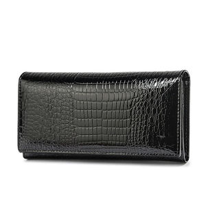 Venta caliente de la cartera de cuero Vintage de las mujeres personalizadas multicolor de alta calidad cierre de cremallera para uso al aire libre - Product Image 6