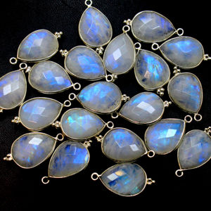 Colgante de piedra lunar arcoíris blanco Natural de Plata de Ley 925, forma de pera facetada de 13X16MM para bodas, aniversarios, fiestas - Product Image 1