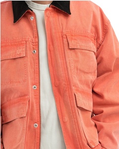 Veste de travail pour hommes Atelier personnalisé Veste de travail en toile utilitaire en coton sergé très résistante Veste en jean de travail à fermeture éclair en métal pour hommes - Product Image 3