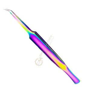 Pinzas de pestañas de acero inoxidable de 45 grados hechas a mano logotipo personalizado etiqueta privada herramienta de extensión de pestañas de alta calidad punta puntiaguda 13cm - Product Image 3