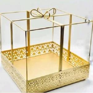 Panier à linge rectangulaire en fer laiton EPL couleur or Design américain panier à linge pour salle de bain et cuisine rangement fait à la main - Product Image 4