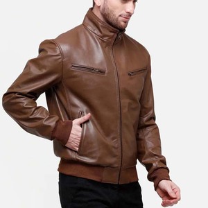 2024 nouvelles vestes en cuir d'hiver manteaux en cuir pour hommes respirant col rabattu à manches longues veste à glissière hommes haute rue - Product Image 2