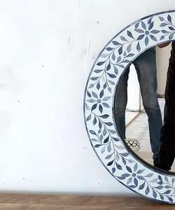 Luxury MOP Decorative Mirror <b>Frame</b> with Unique Agate Accents Magnesia Crafts - Product Image 6