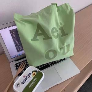 <b>Direct</b> Vietnam Factory Natural Recycled Cotton Tote Bag Customizable Logo Women's Casual Zipper Closure <b>Beading</b> Chain Letter - Product Image 3