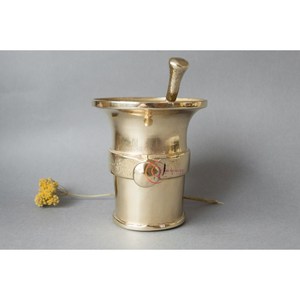 ครกและสากหม้อบดเครื่องเทศทำจากทองเหลืองชุบทองสำหรับใช้ในครัวบ้าน - Product Image 2