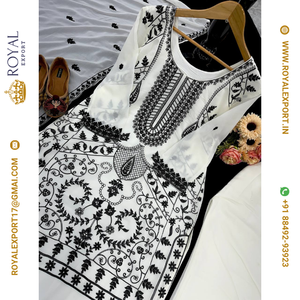 เสื้อ georgette และพลาซโซพร้อม dupatta แฟนซีชุดปาร์ตี้ออกแบบใหม่ - Product Image 4