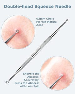 Tendance Produit Professionnel En Acier Inoxydable Matériel Fait Extracteur De Boutons Remover Comédon Spot Acné Pimple Removal Tool - Product Image 4