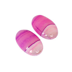 ขายส่งเป็นกลุ่มอัญมณีสีชมพูอาเกตทรงรีอัญมณีหลวมทำแหวนอัญมณีทำด้วยมือสำหรับเครื่องประดับ - Product Image 2