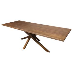 Table de salle à manger en teck massif de qualité supérieure pour 8 à 10 personnes, table de réunion de cuisine durable à grande base croisée pour restaurant - Product Image 1