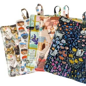 Ensemble de porte-casseroles matelassés de style vintage | Doublure en coton résistant à la chaleur Tampons de cuisine Passe au lave-vaisselle Four de cuisson - Product Image 4