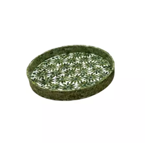 Eye-catching Mother of Pearl Serving <b>Tray</b> Lacquer <b>Tray</b> for Home Decor <b>Round</b> <b>Tray</b> As Coffee Table Decor - Product Image 6