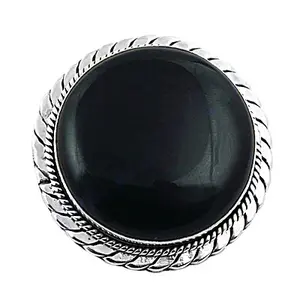 Anillo de Ónice Negro de Plata de Ley 925 con Joyería Fina de 14K para Mujer, Estilo Bohemio, Chapado en Rodio con Incrustaciones de Piedras Talladas, Anillo de Declaración - Product Image 2