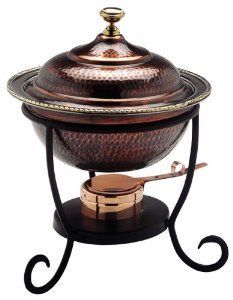 Plat à chafing en cuivre luxueux fait main avec pieds décoratifs en laiton et finition haut de gamme, idéal pour les banquets et occasions spéciales - Product Image 3