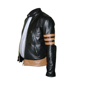 Chaqueta de piel de oveja para hombre con cuello alto estilo callejero - Product Image 2