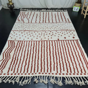Hecho a mano auténtica alfombra marroquí Beni Ourain punteada abstracta Alfombra de lana bereber precios al por mayor fabricante distribuidor oferta - Product Image 1