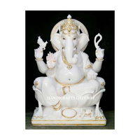 Полированная мраморная скульптура Господа Ganesha Модель Прочный