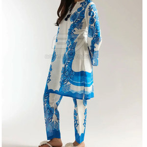Salwar Kameez Estampado, Atuendo Étnico Moderno, Shalwar Kameez con Estampado Floral Pakistaní para Mujer - Product Image 2