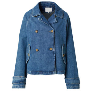 Veste en jean coupe décontractée pour femme, coupe ample pour des tenues confortables de tous les jours - Product Image 1