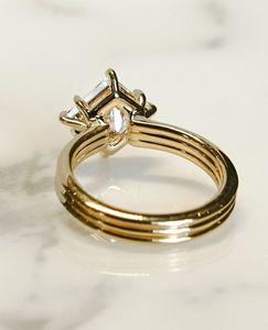 แหวนหมั้นเพชรทรงเจ้าหญิงแบบคลาสสิก เพชรเพาะเลี้ยง 2.0 กะรัต CVD/HPHT แหวนขอแต่งงาน ทองคำขาว 14k - Product Image 2