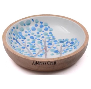 Cuenco de madera de último diseño, pegatina esmaltada decorativa, cuenco para servir, frutero, hogar, Hotel, restaurante, vajilla, utensilios de cocina - Product Image 4