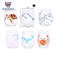 Verres artisanaux personnalisés en forme de pieuvre bleue, gobelet 3D fait main, résistant à la chaleur, ensemble de verres à eau en forme d'animaux marins