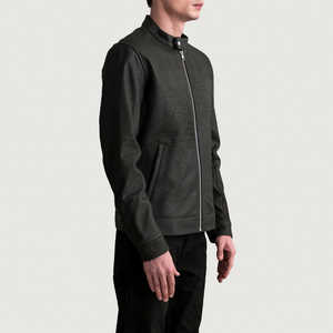 Chaqueta de invierno para hombre de diseño superior con cuello levantado manga completa 100% cuero de alta calidad personalizable precio razonable - Product Image 6