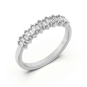 Baguette ตัดเพชรครึ่งนิรันดร์งานแต่งงานวงสำหรับผู้หญิง - Product Image 2