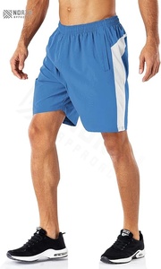 Shorts de course décontractés d'été, taille mi-haute, entraînement haute performance, poches zippées, logo personnalisé, motif uni, teinture unie, élastique, homme - Product Image 4