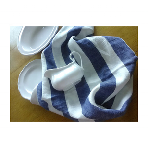 Personnalisé 100% Coton Brodé Golf Torchons Délicieux Audacieux Bleu Rayé Doux Lavable Certifié GOTS Technique Tissée - Product Image 1