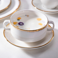Service de vaisselle en porcelaine arabe royale, durable, pour restaurants et hôtels, assiettes à soupe de qualité supérieure, compatibles micro-ondes et lave-vaisselle