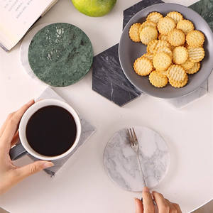 Handmade Wholesale Eco-Friendly Decorative Natural <b>White</b> and Black Marble Hexagon <b>Coasters</b> - Product Image 6