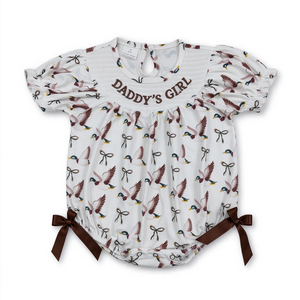 Ensemble bébé fille à manches courtes avec nœud papillon motif canard, style « Daddy's Girl », pour OEM/ODM/RTS – Combinaison bébé fille, ensemble de vêtements pour fille - Product Image 5