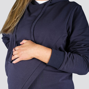 เสื้อสเวตเตอร์คลุมท้องสำหรับสตรีมีกระเป๋ามีฮู้ดสำหรับให้นมบุตรผ้าฝ้ายขนแกะป้องกันแบคทีเรีย - Product Image 2