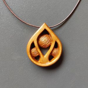 COLLIERS D'ASSISTANCE POUR FEMMES HOMMES NATUREL GRAND BOHO TRIBAL SONO BOIS Pendentif sur cordon réglable Collier fait main - Product Image 3