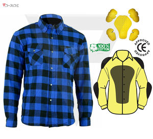 Camisa de Trabajo Protectora para Hombre, Diseño a Cuadros Blanco y Negro, Nivel de Protección CE 1, Camisa de Actividades al Aire Libre, Prenda Superior Reforzada - Product Image 4