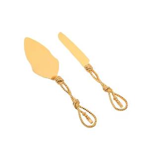 Juego de pastel de Metal hecho a mano de diseño moderno con mango de cabeza de ágata, juego de herramientas de pastel chapado en oro para accesorios de uso doméstico - Product Image 5