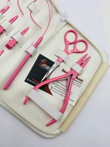 Kit de Herramientas Profesionales de Alta Calidad para Extensiones de Cabello con Micro Anillos, Grado Quirúrgico, Logotipo Personalizado, Alicates de Acero Inoxidable Rosa Intenso - Product Image 2