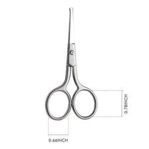 กรรไกรตัดขนจมูก ปลายโค้งเล็ก คุณภาพสูง ผลิตจากเหล็กกล้าไร้สนิมญี่ปุ่น J2 ด้ามจับเซรามิก สำหรับตัดขนตาและผม - Product Image 2