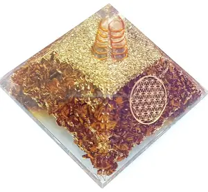 Top tự nhiên Tiger Eye chip orgone kim tự tháp năng lượng tích cực Máy phát điện orgonite Quà Tặng Reiki Healing pha lê thủ công mỹ nghệ mua từ Ấn Độ