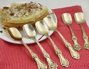 Cuchara de Latón Pulido Espejo de Venta Caliente, Utensilios de Cocina con Mango Corto, Cubertería de Mesa con el Mejor Acabado para Vajilla de Boda - Product Image 3